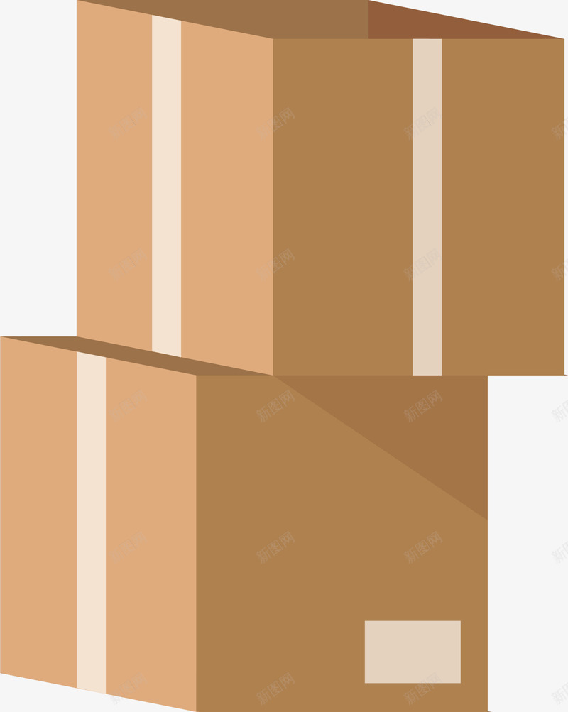堆在一起的两个纸箱png免抠素材_88icon https://88icon.com 包装箱 堆在一起 快递箱 矢量png 纸壳箱 纸箱
