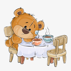 卡通孤单的泰迪熊矢量图素材