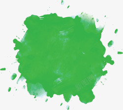 水彩绿色泼墨涂鸦矢量图素材