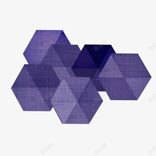几何立体矩形元素psd免抠素材_88icon https://88icon.com 条纹 渐变 紫色