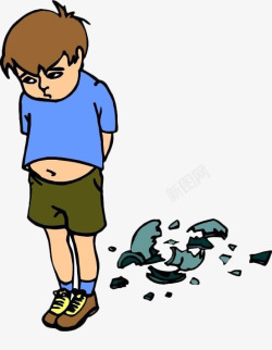 打破罐子的小孩素材