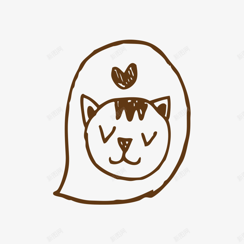 卡通简约猫猫png免抠素材_88icon https://88icon.com 卡通 头像 猫猫 简笔画 简约