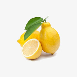 黄色柠檬绿叶水果素材