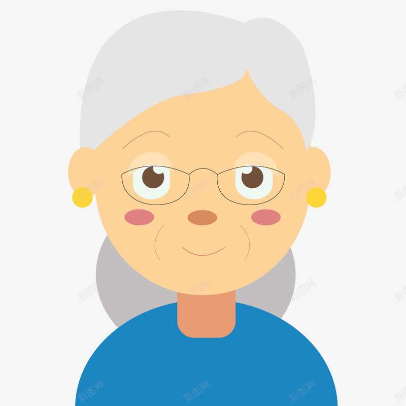 老奶奶头像矢量图ai免抠素材_88icon https://88icon.com 人物设计 创意 头像设计 用户头像 老奶奶 矢量图