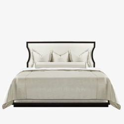 白色现代卧室舒适大床素材