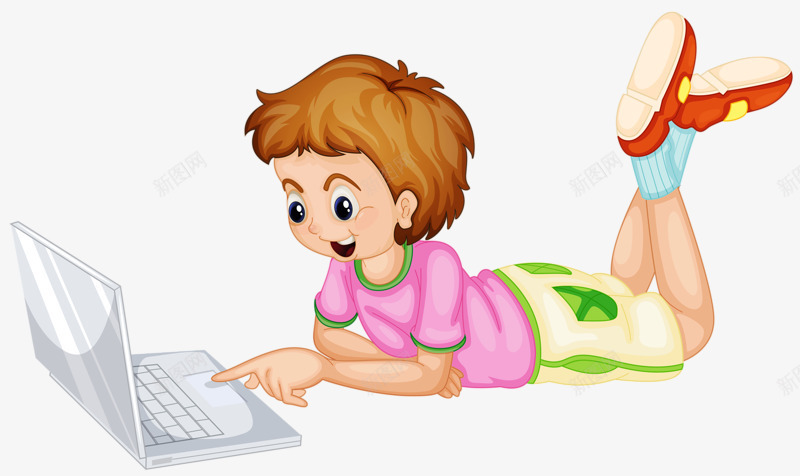 玩电脑的孩童png免抠素材_88icon https://88icon.com 儿童 卡通 孩子 电脑 白色 粉色