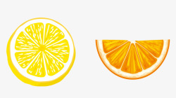 卡通手绘水果切开的柠檬素材
