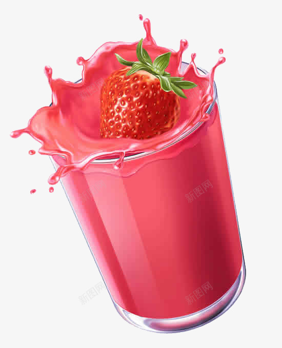 一杯草莓果汁png免抠素材_88icon https://88icon.com 一杯饮料 果汁 草莓 草莓汁