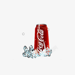 写实风格可口可乐罐装饮料素材
