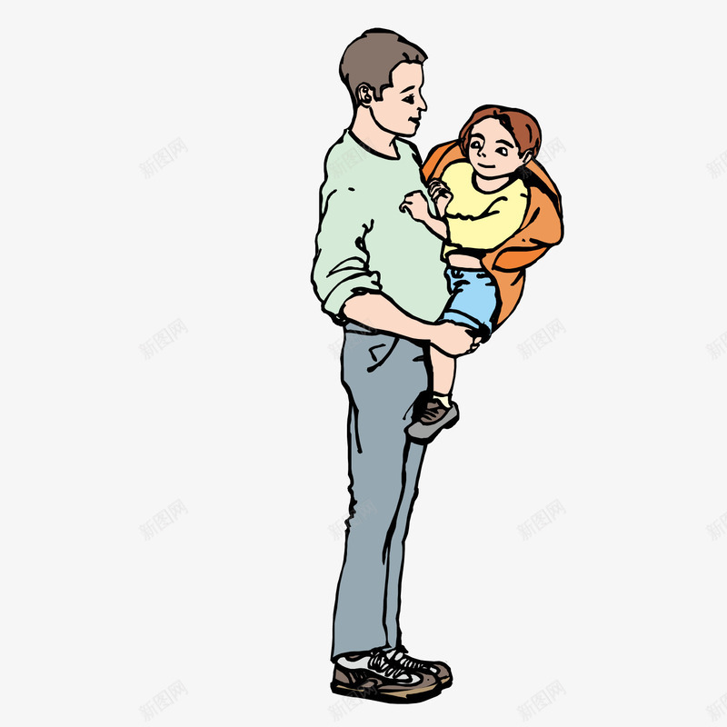 抱着孩子的父亲矢量图ai免抠素材_88icon https://88icon.com 孩子 抱着 父亲 矢量图