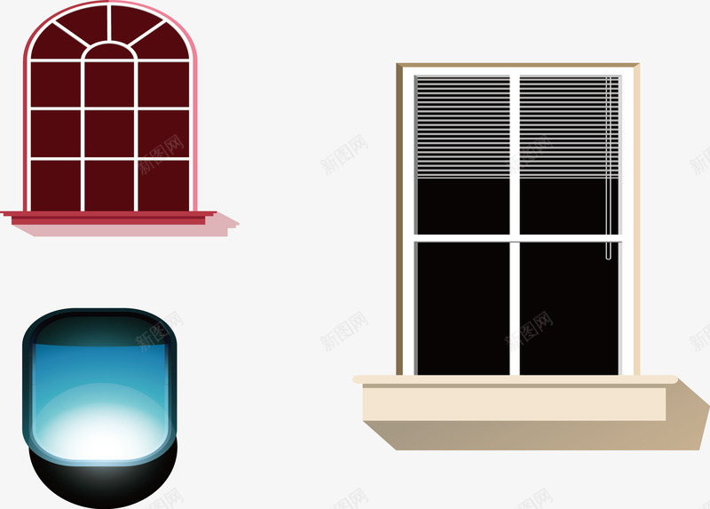 几种窗户png免抠素材_88icon https://88icon.com 木制窗户 灯光 窗户 装修公司