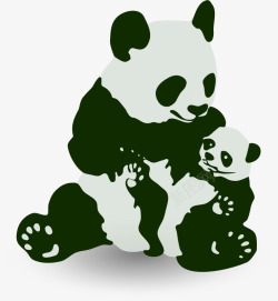 熊猫妈妈和熊猫宝宝素材