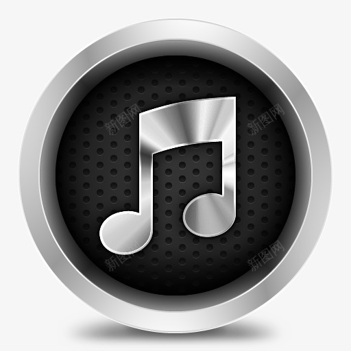 黑色金属质感音乐按钮png免抠素材_88icon https://88icon.com 按钮 质感 金属 音乐 黑色