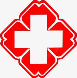 红色十字医院标签素材