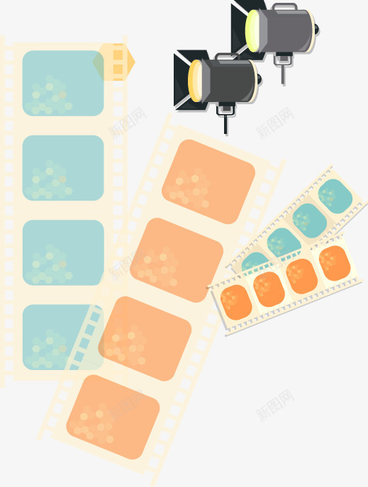 手绘胶卷灯光元素矢量图ai免抠素材_88icon https://88icon.com 元素 手绘 灯光 胶卷 矢量图