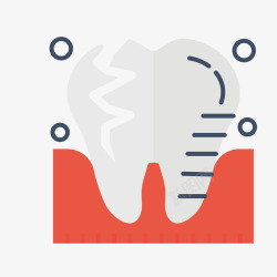 牙齿简约扁平化图案矢量图素材