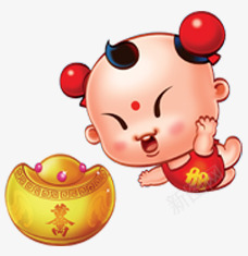 爬向元宝的宝宝png免抠素材_88icon https://88icon.com 元宝 宝宝 爬向