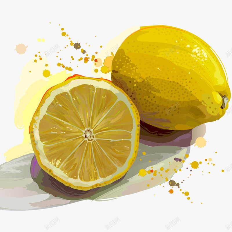 手绘水彩绘画水果柠檬png免抠素材_88icon https://88icon.com 手绘 柠檬 水彩 水果 绘画