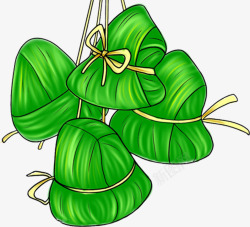 端午绿色粽子卡通粽子素材