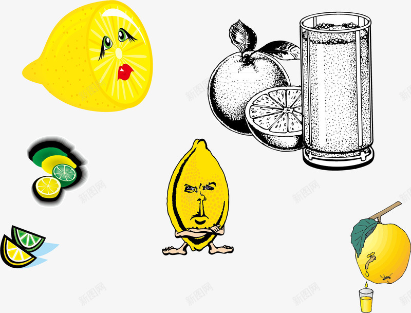 果汁店柠檬新鲜水果海报png免抠素材_88icon https://88icon.com 多汁柠檬 新鲜 果汁 美味 饮品