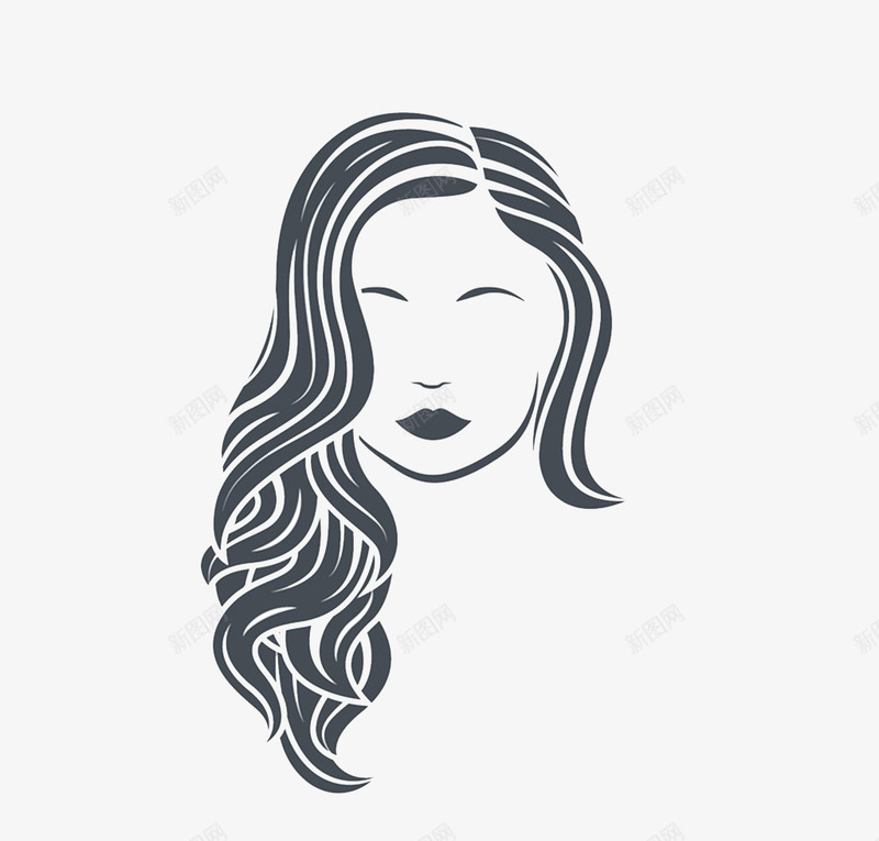 长卷发女子头像png免抠素材_88icon https://88icon.com 女士头像 简笔画 线条 长卷发 长发女子