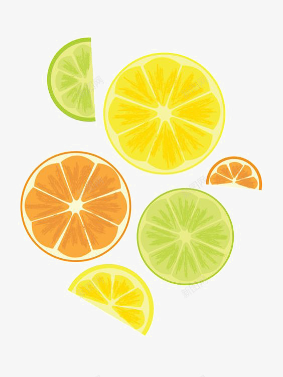 柠檬切片png免抠素材_88icon https://88icon.com 创意 创意水果 扁平化 柠檬切面 橙子切片 设计感