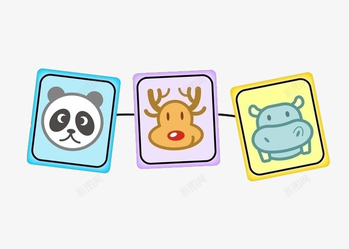 卡通动物简图png免抠素材_88icon https://88icon.com 卡片 可爱 大熊猫 头像 小牛 小麋鹿 手绘 简图