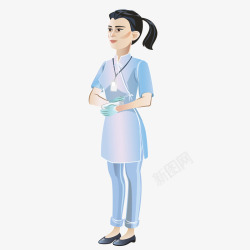 卡通医院的护士人物素材