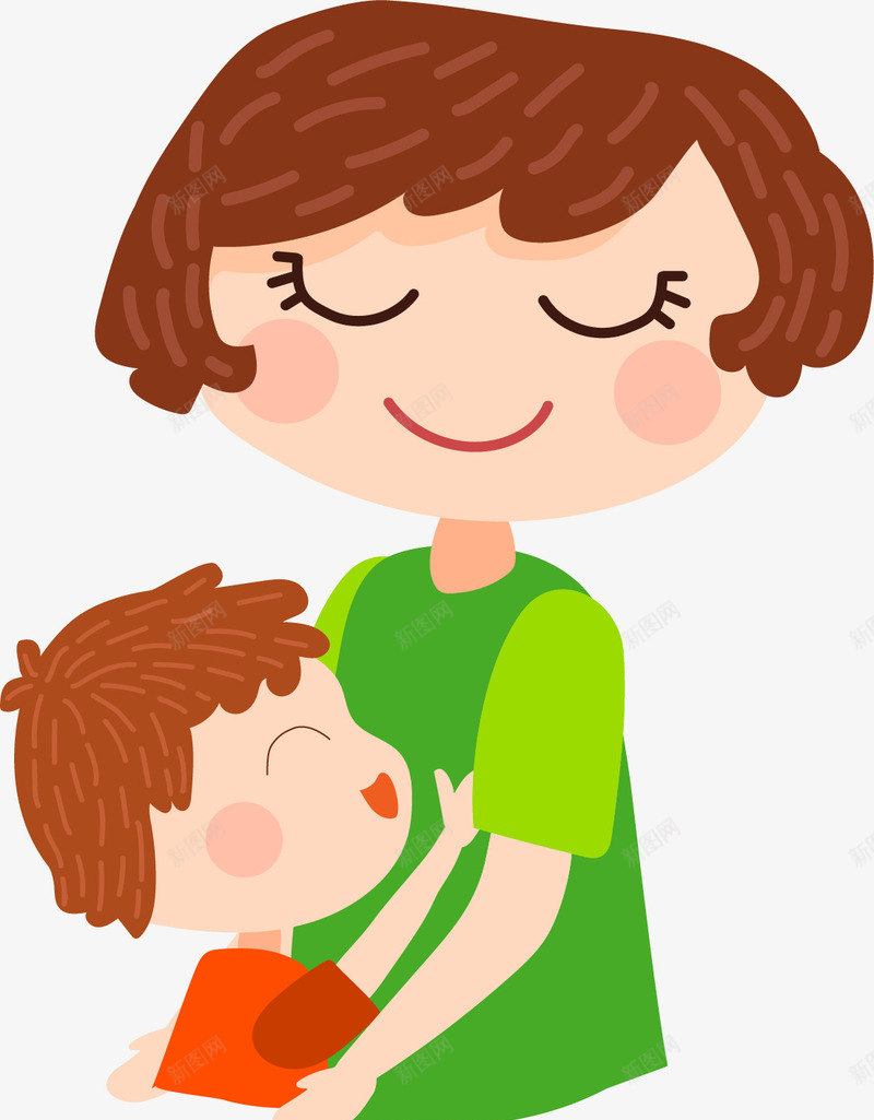 拥抱的母子矢量图ai免抠素材_88icon https://88icon.com 亲子拥抱 卡通手绘 妈妈 妈妈和儿子手绘 孩子 拥抱 母子 水彩 矢量图