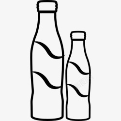 大小瓶可乐瓶夫妇不同大小图标高清图片