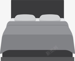 卧室家具和家居灰色的现代大床矢量图高清图片