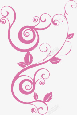 粉色手绘婚礼花纹照片素材
