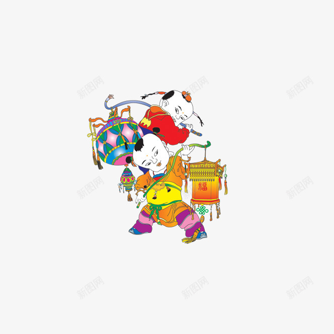 新年娃娃png免抠素材_88icon https://88icon.com 中国风 娃娃 过年