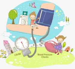 手绘测量测量血压高清图片