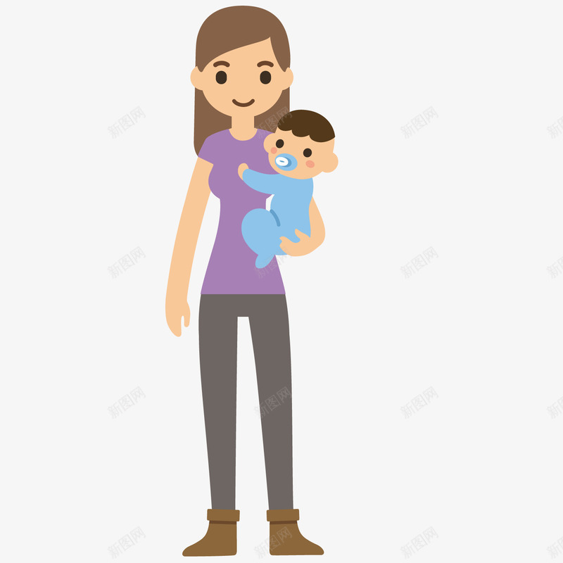 一个抱着孩子的妈妈矢量图ai免抠素材_88icon https://88icon.com 人 妈妈 孩子 矢量图