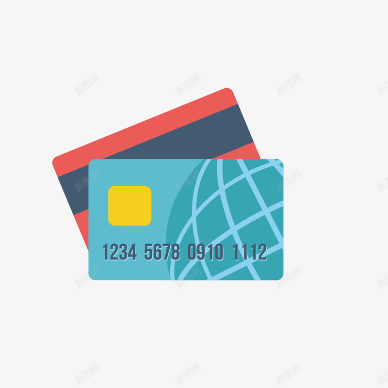 蓝色信用卡psd免抠素材_88icon https://88icon.com 信用卡 素材 财富 购物卡