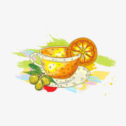 柠檬水果茶素材