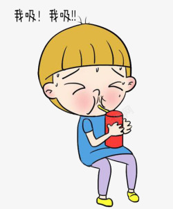 用吸管喝水用吸管的宝宝高清图片