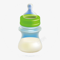 写实婴儿莲花可爱的牛奶瓶高清图片