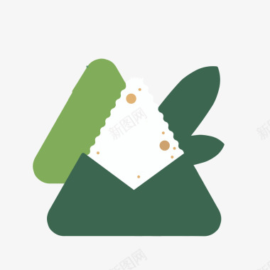 插画粽子元素绿色圆角粽子美食元素矢量图图标图标
