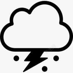 暴风雨般的气氛风暴云符号与闪电和冰雹图标高清图片