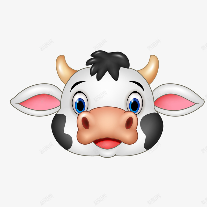 卡通奶牛动物头像矢量图ai免抠素材_88icon https://88icon.com 农场 动物设计 卡通 头像设计 奶牛 手绘 矢量图