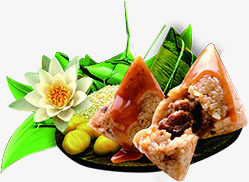 香甜糯米豆沙粽子食物素材