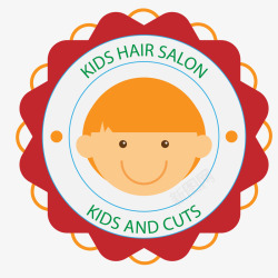 儿童理发圆形的儿童理发店标签矢量图高清图片