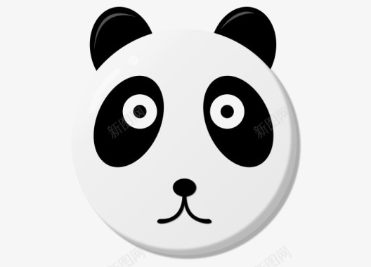 创意卡通小动物熊猫头像图标图标