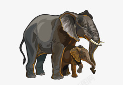 大象跟小象片素材