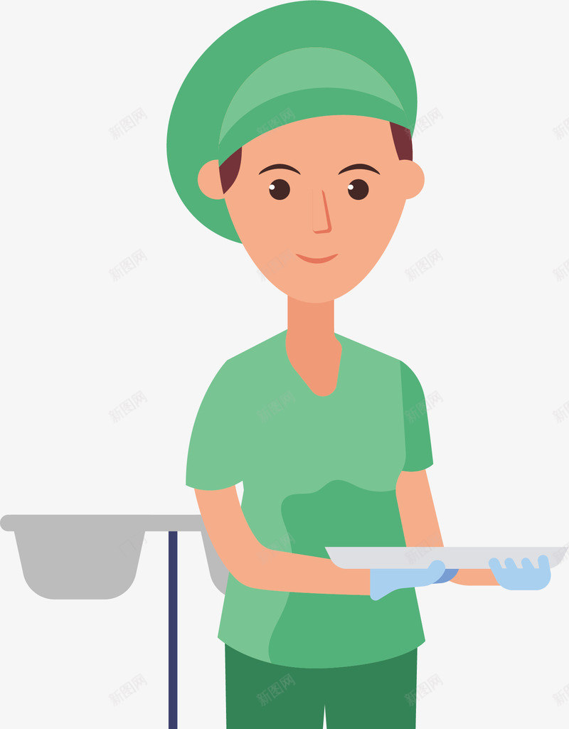 医疗医护人员护士矢量图ai免抠素材_88icon https://88icon.com 助理 医护 医疗 医院人员 护士 护工 矢量图