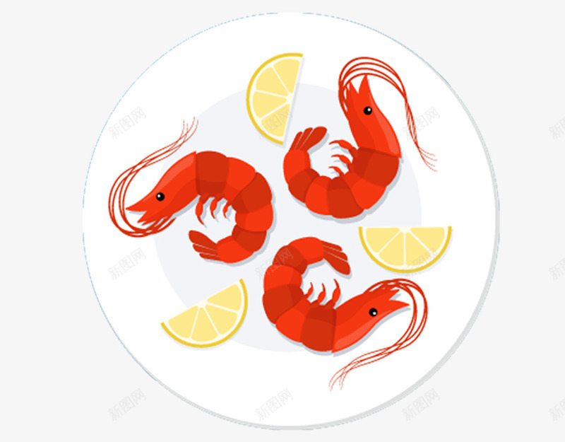 红色虾柠檬菜色摆盘菜png免抠素材_88icon https://88icon.com 摆盘 柠檬 烹饪 菜 菜谱 虾 食物