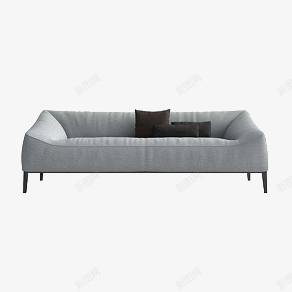 灰色柔软舒适沙发png免抠素材_88icon https://88icon.com 家具 沙发 灰色 现代