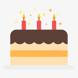 扁平蜡烛生日蛋糕高清图片